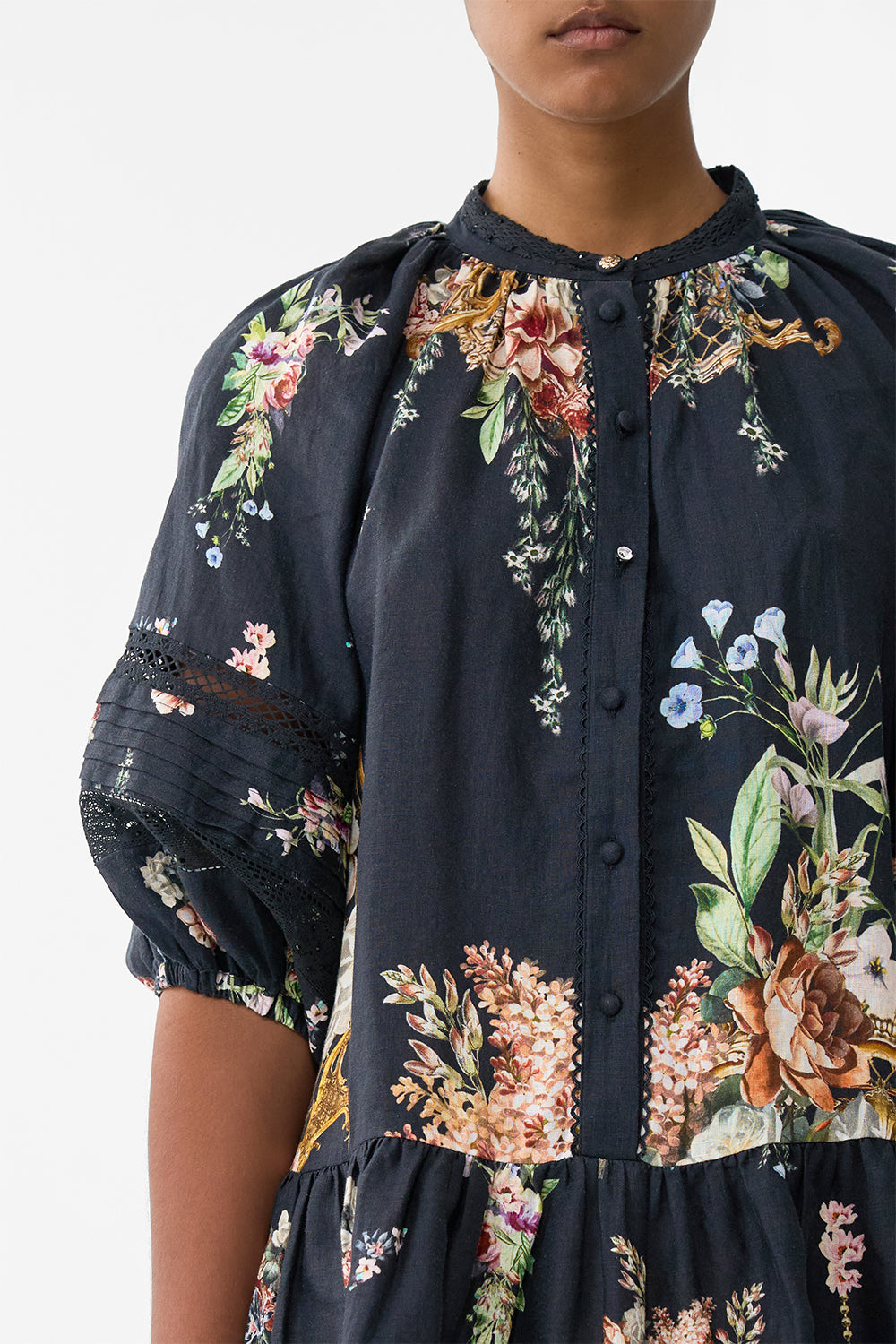 The CAMILLA Puff Sleeve Shirt Dress in our Noble Endeavours print.