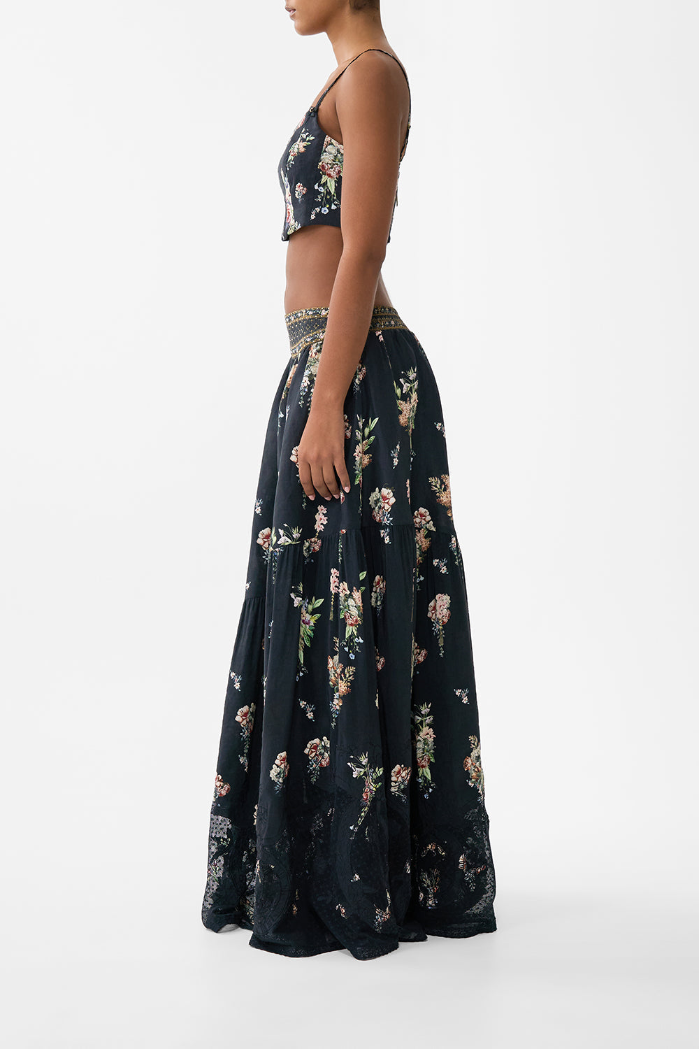 The CAMILLA Corset Crop Top in our Noble Endeavours print.