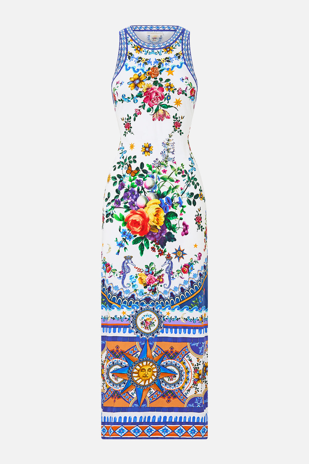 The CAMILLA Jersey Tank Dress in our Tiles Darls print.