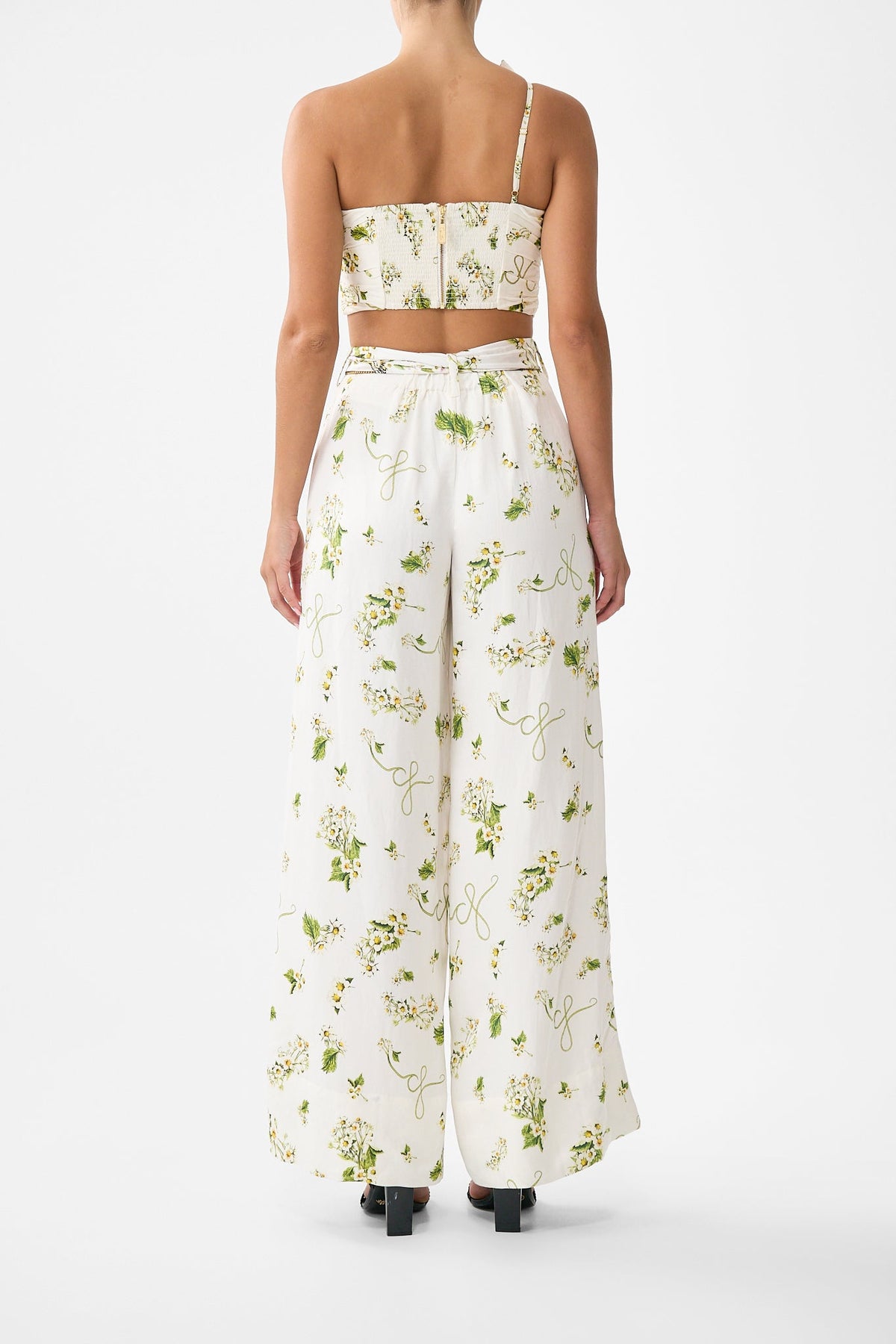 The CAMILLA Asymmetric Bow Top in our Botanical Utopia print.