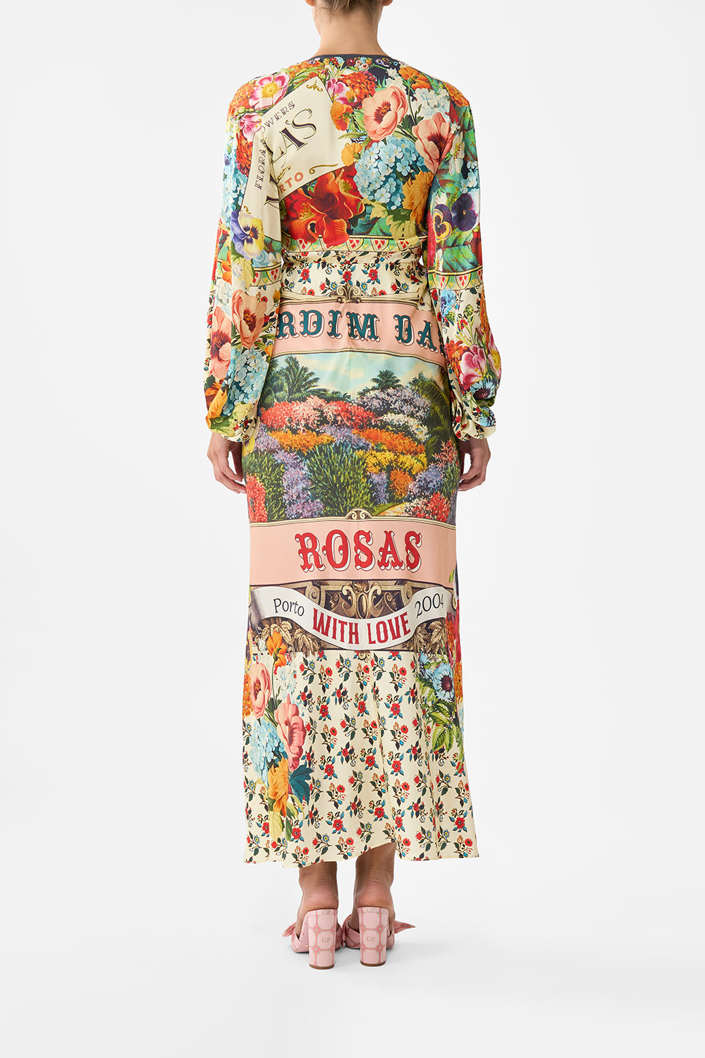 The CAMILLA Blouson Sleeve Bias Dress in our Aromatic Amor print.