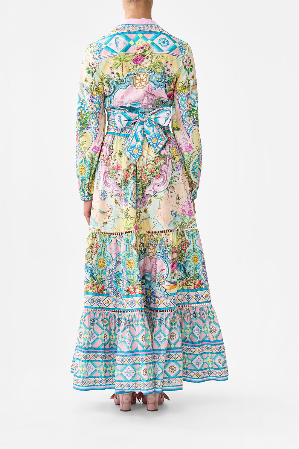 The CAMILLA High Waisted Tiered Skirt in our Just Coasting print.