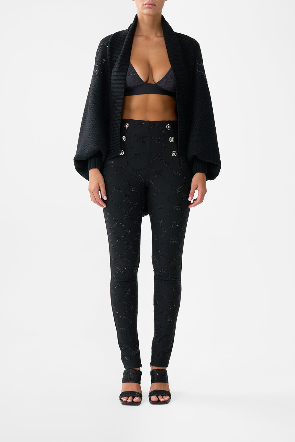 The CAMILLA Cable Knit Layer in our Solid Black print.