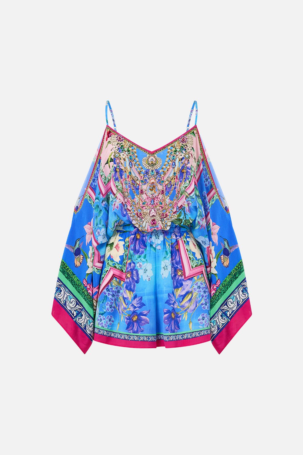 The CAMILLA Drop Shoulder Playsuit in our Spirit Of Santa Maria print.