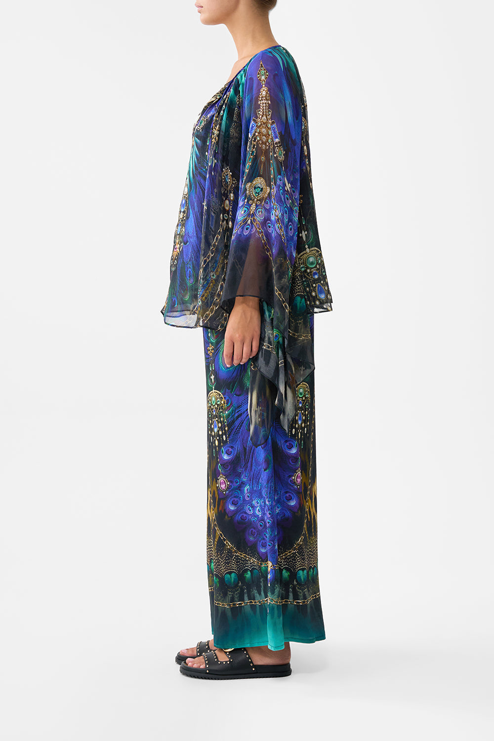 The CAMILLA Blouse With Kimono Sleeve in our Dominican Decadence print.