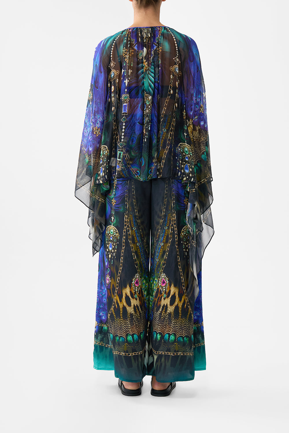 The CAMILLA Blouse With Kimono Sleeve in our Dominican Decadence print.