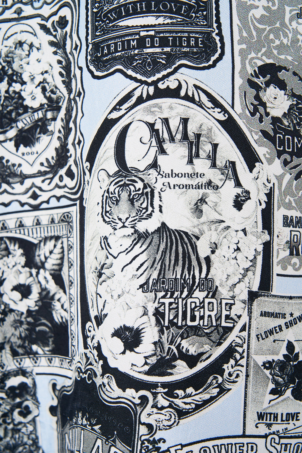 The CAMILLA Long Sleeve Camp Collared Shirt in our Flower Showers print.