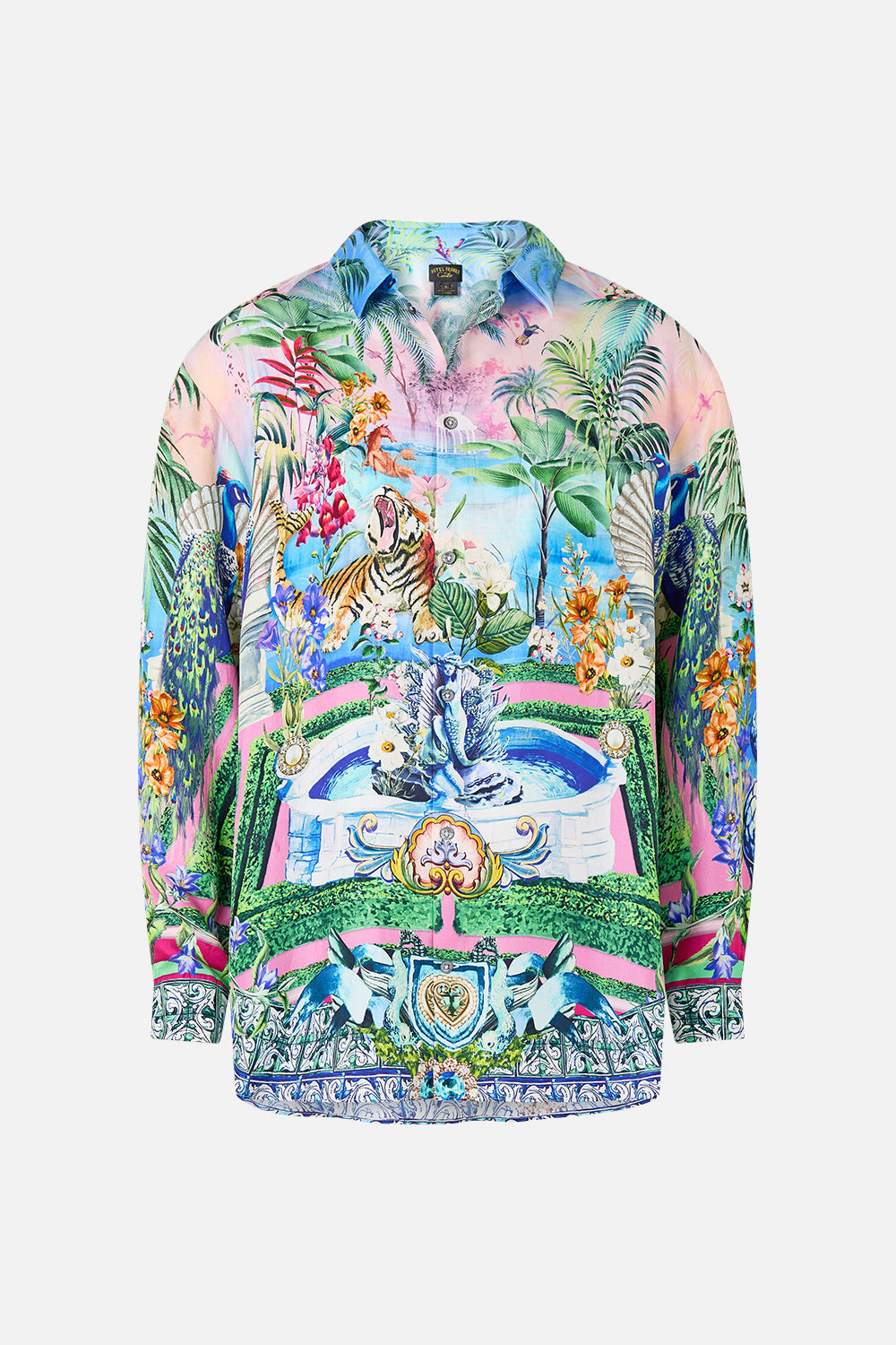 The CAMILLA Long Sleeve Oversized Shirt in our Spirit Of Santa Maria print.