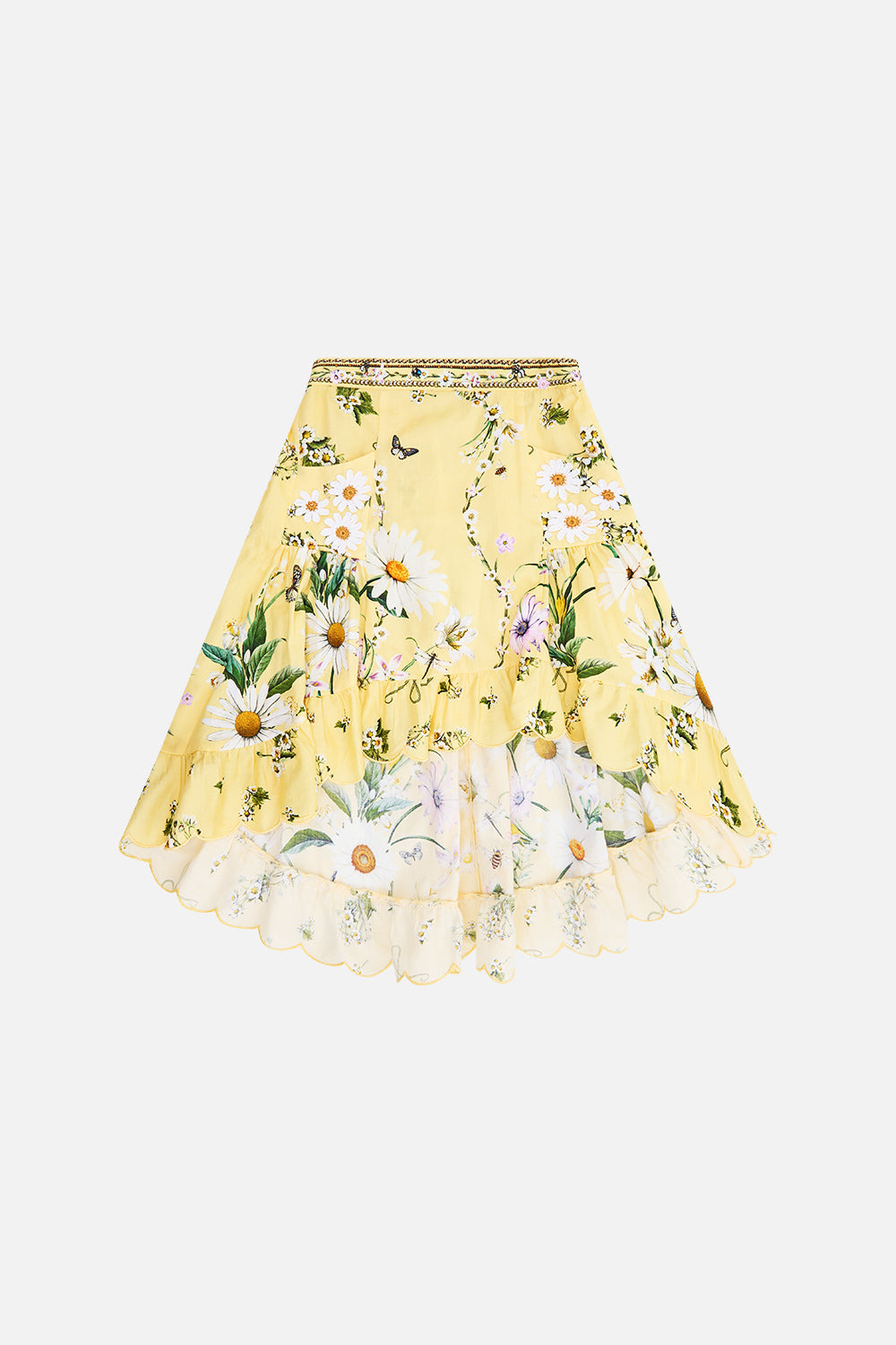 The CAMILLA Kids High Low Skirt With Pockets 4-10 in our Daisy Chains print.