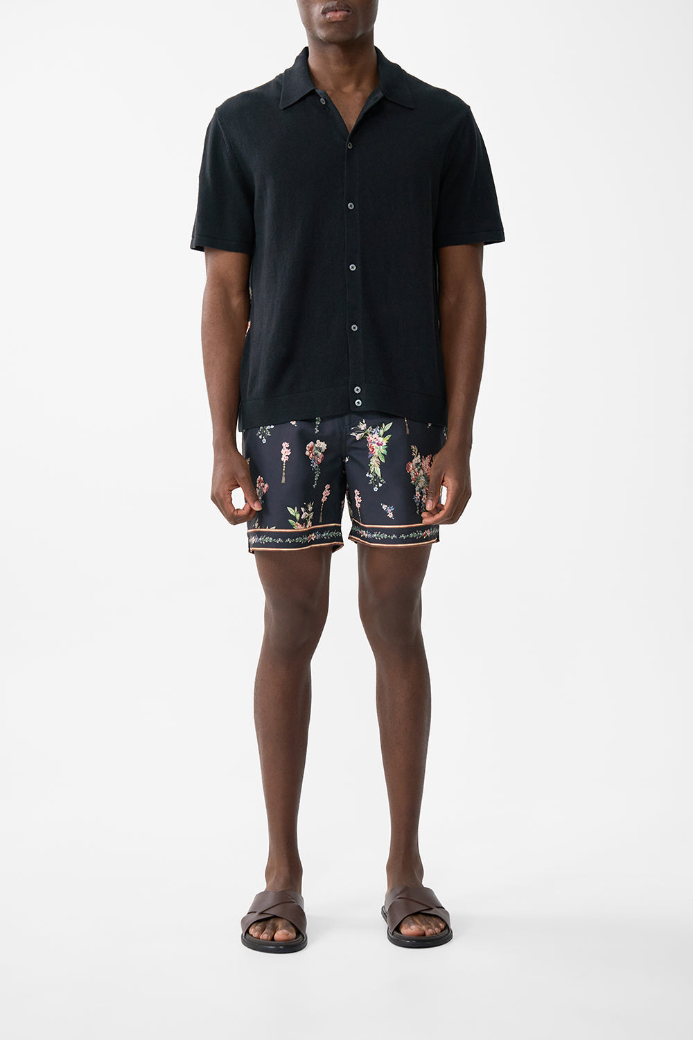 The CAMILLA Short Sleeve Knit Shirt W Silk Contrast Back in our Noble Endeavours print.