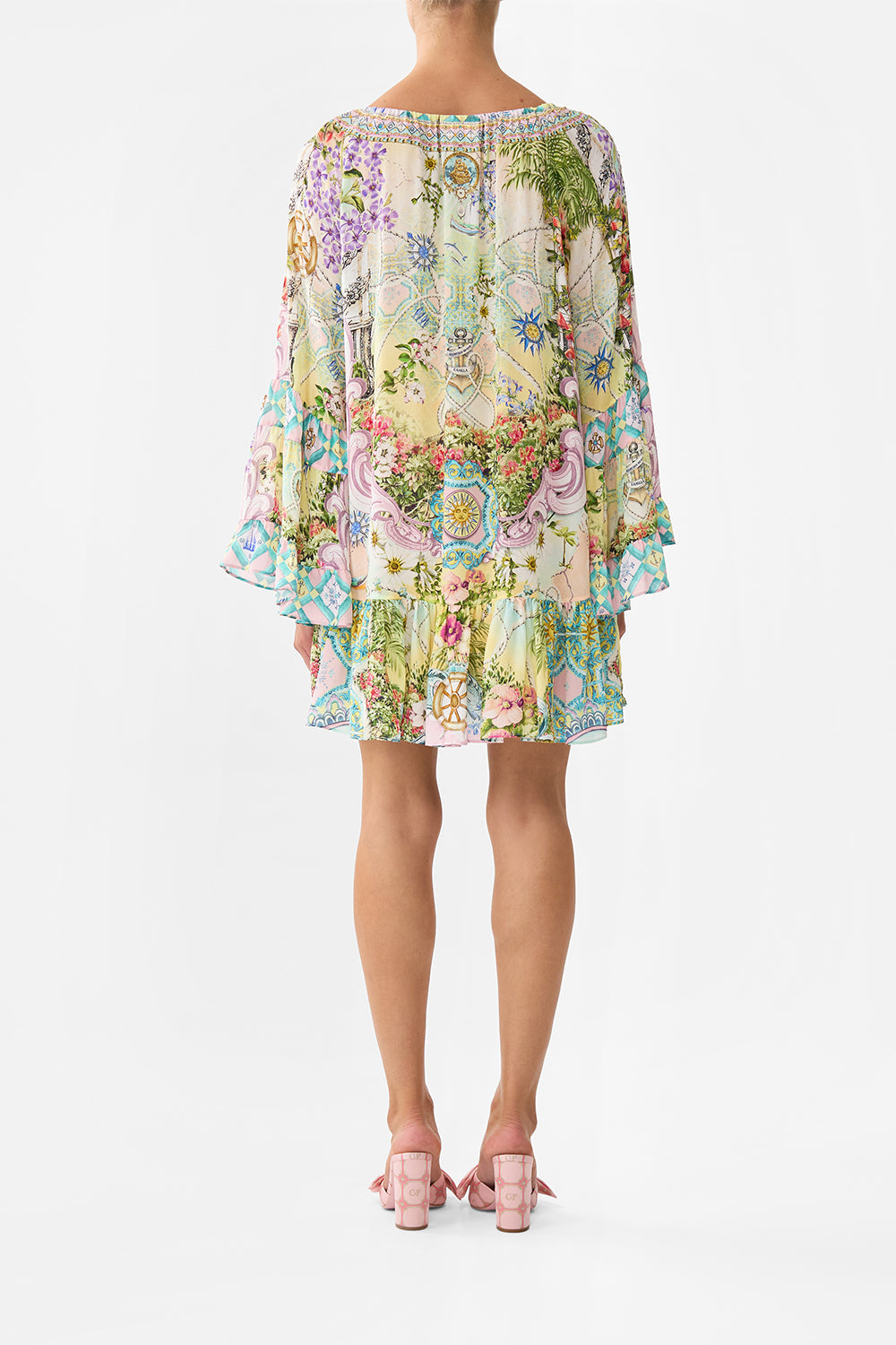 The CAMILLA A Line Frill Dress in our Just Coasting print.