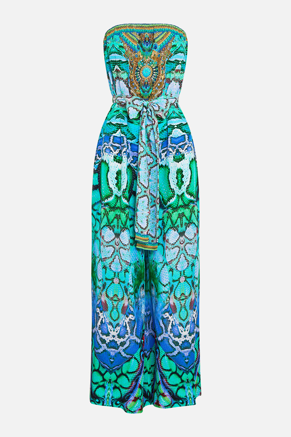 TIE WAIST STRAPLESS JUMPSUIT LAND OF WONDER