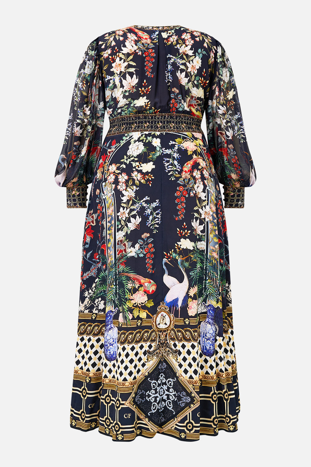 SHAPED WAISTBAND DRESS WITH GATHERED SLEEVES PALACIO POETRY