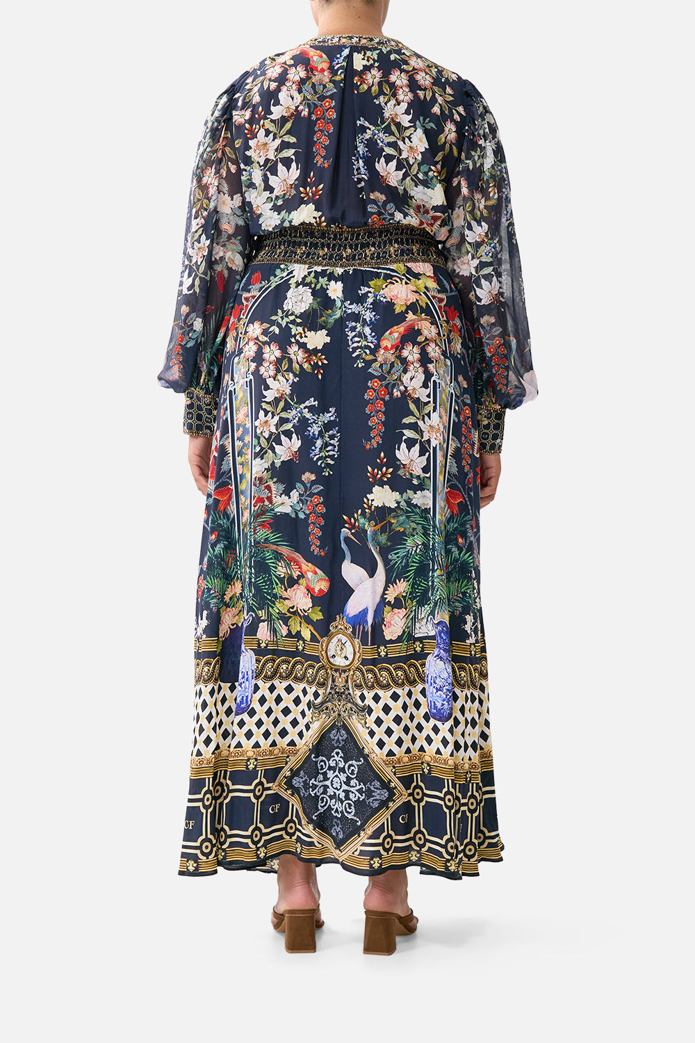 SHAPED WAISTBAND DRESS WITH GATHERED SLEEVES PALACIO POETRY