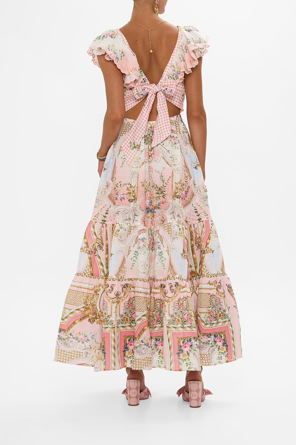 TIERED DRESS WITH NECK FRILL LISBON LULLABY