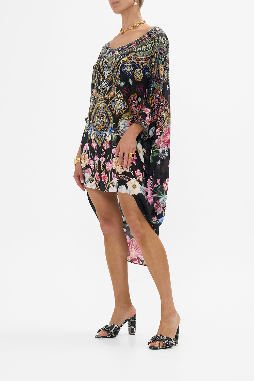 SCOOP BACK HEM DRESS MIDNIGHT IN MONSERRATE