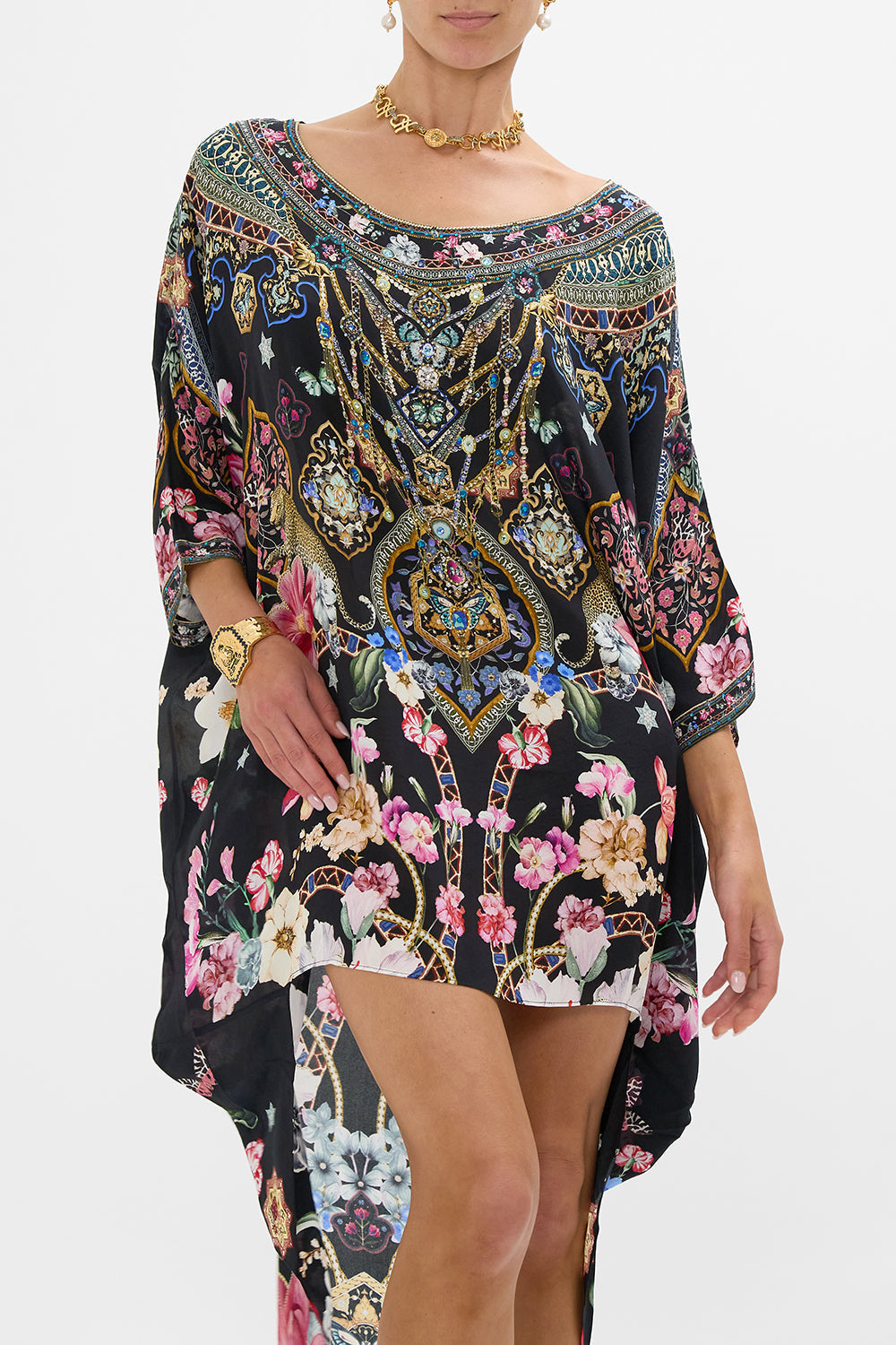 SCOOP BACK HEM DRESS MIDNIGHT IN MONSERRATE