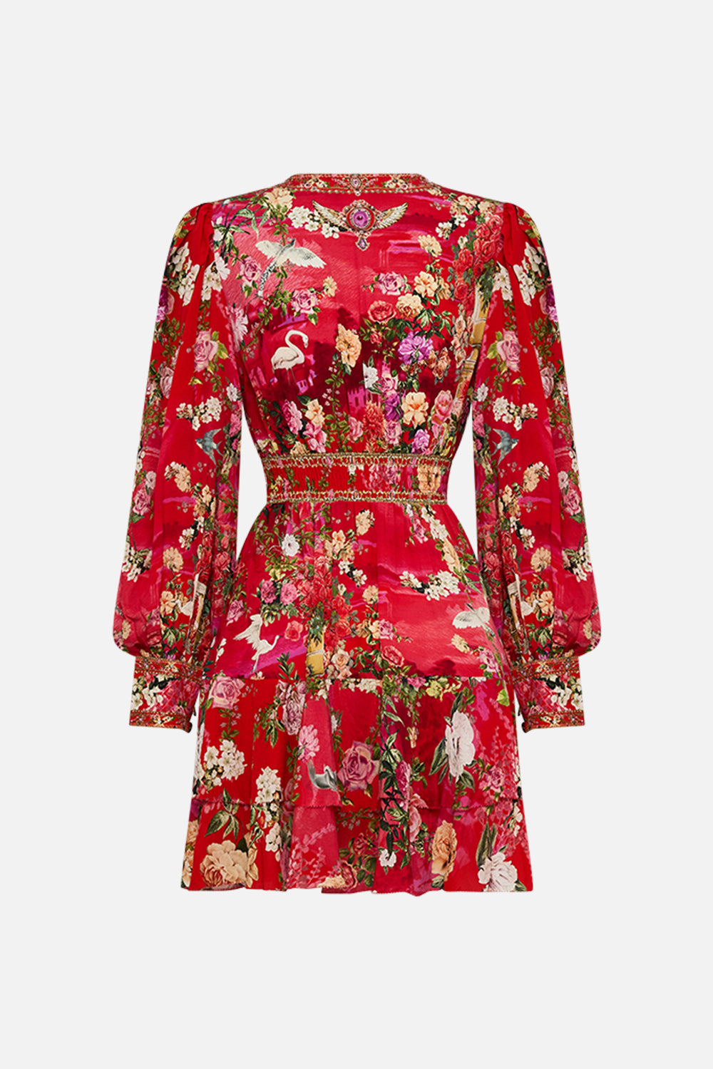 CAMILLA Button front frill dress in Sweet home Alexandria print.