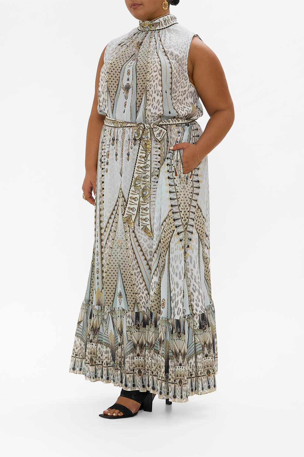 NECKTIE DRESS WITH ELASTICATED WAIST SAHARA STARLET