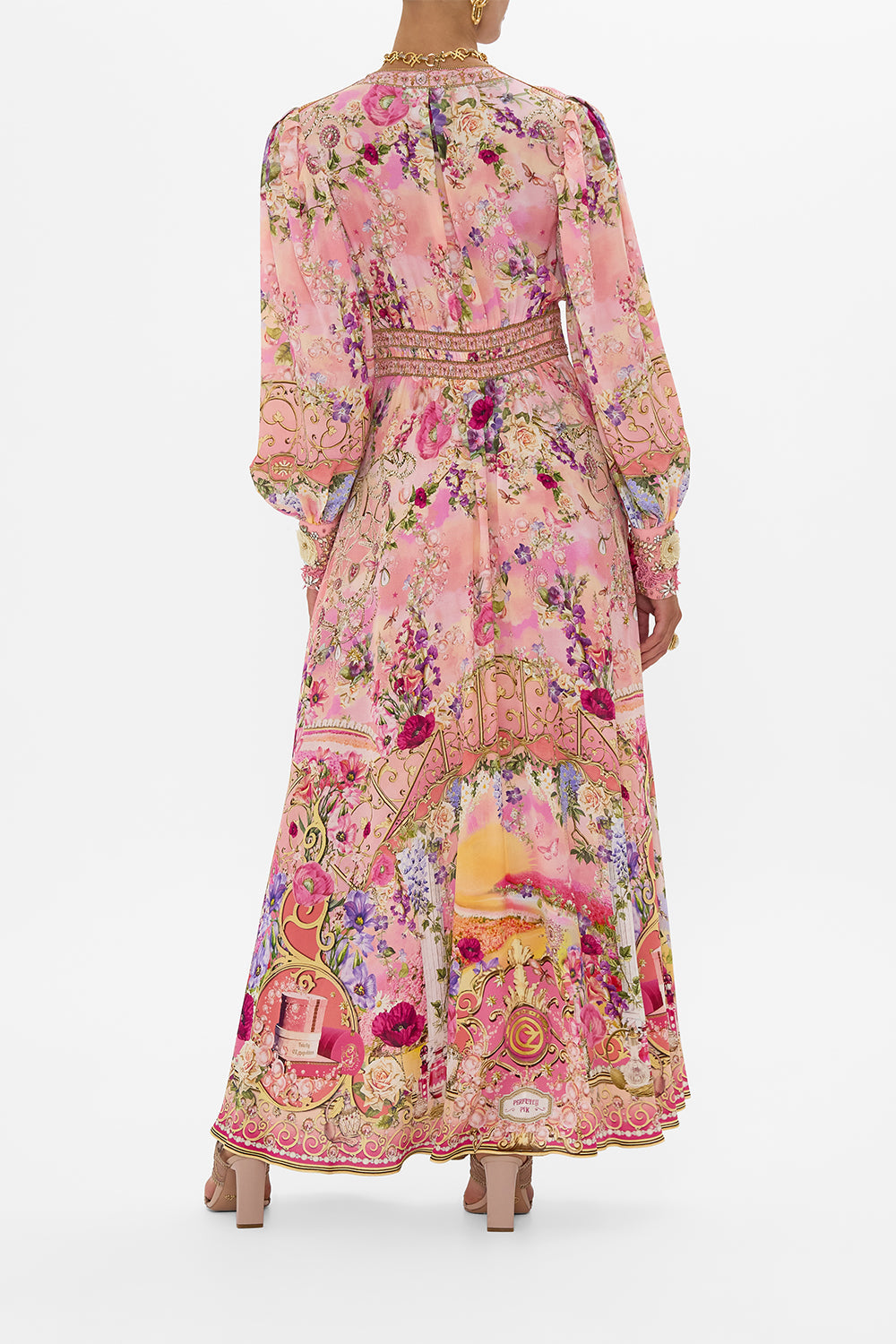 SHAPED WAISTBAND DRESS WITH GATHERED SLEEVES TOTALLY OZMOPOLITAN