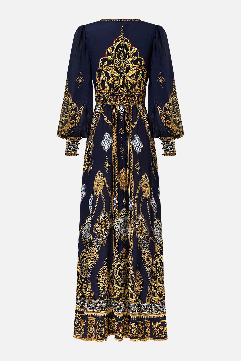 SHAPED WAISTBAND DRESS WITH GATHERED SLEEVES THE IMPERIAL GATE