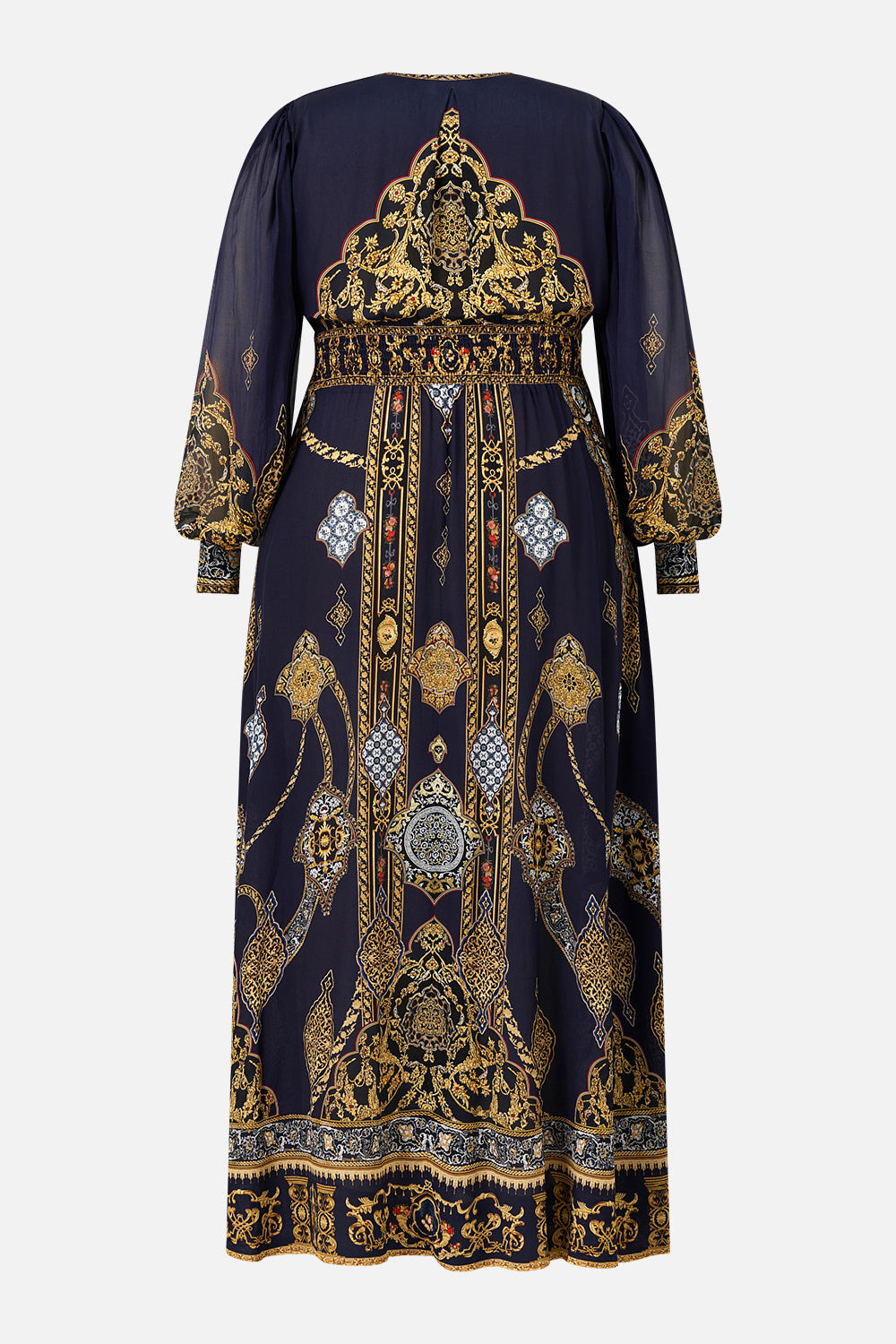 SHAPED WAISTBAND DRESS WITH GATHERED SLEEVES THE IMPERIAL GATE