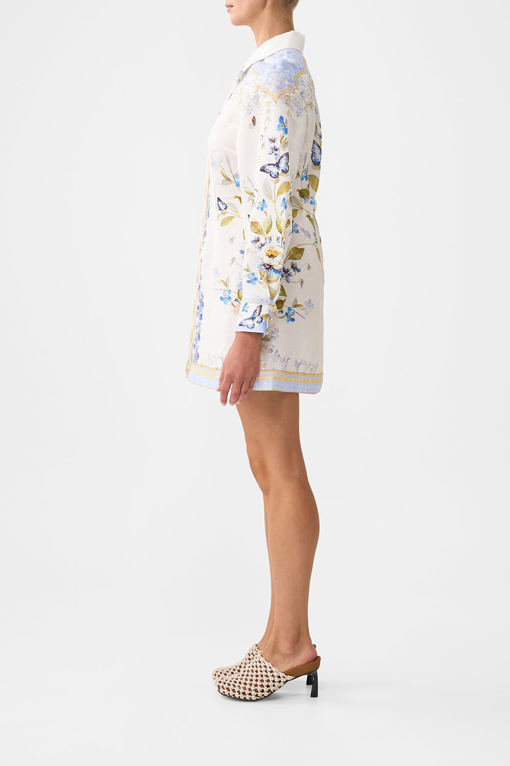 SHIRT DRESS WITH A LINE SKIRT BOTANICAL BALLADS