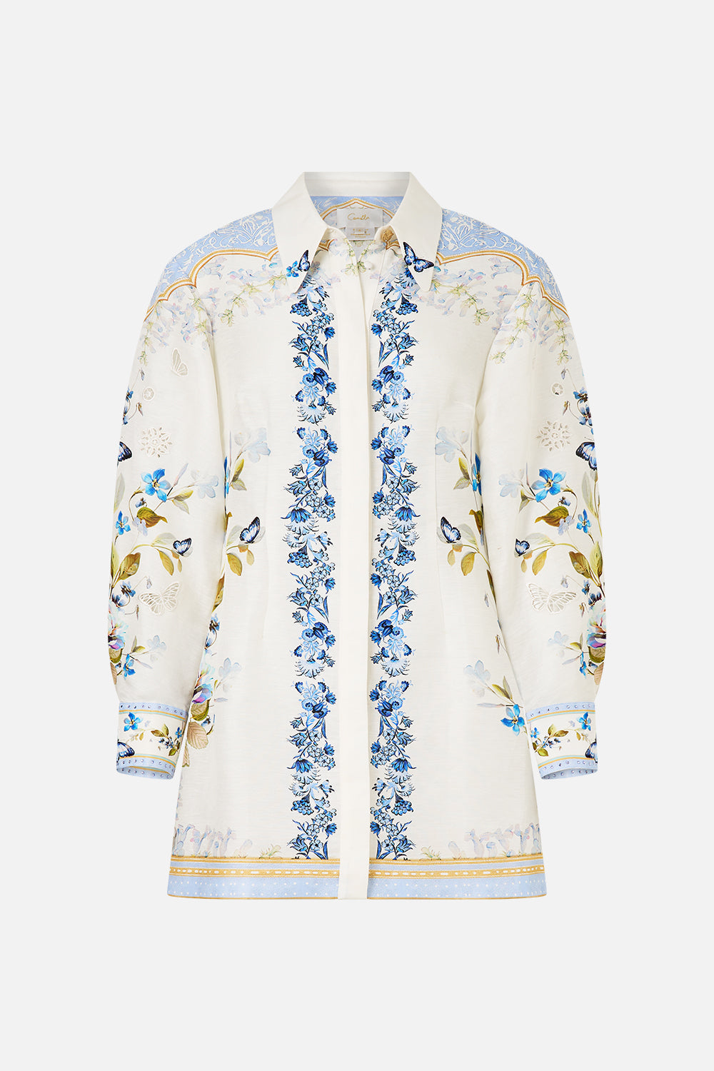 SHIRT DRESS WITH A LINE SKIRT BOTANICAL BALLADS