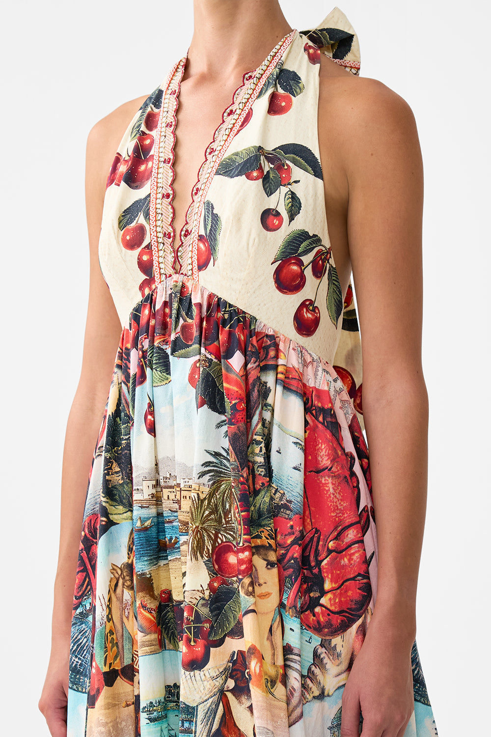 RUFFLE HEM HALTER DRESS NOTES FROM THE ROAD