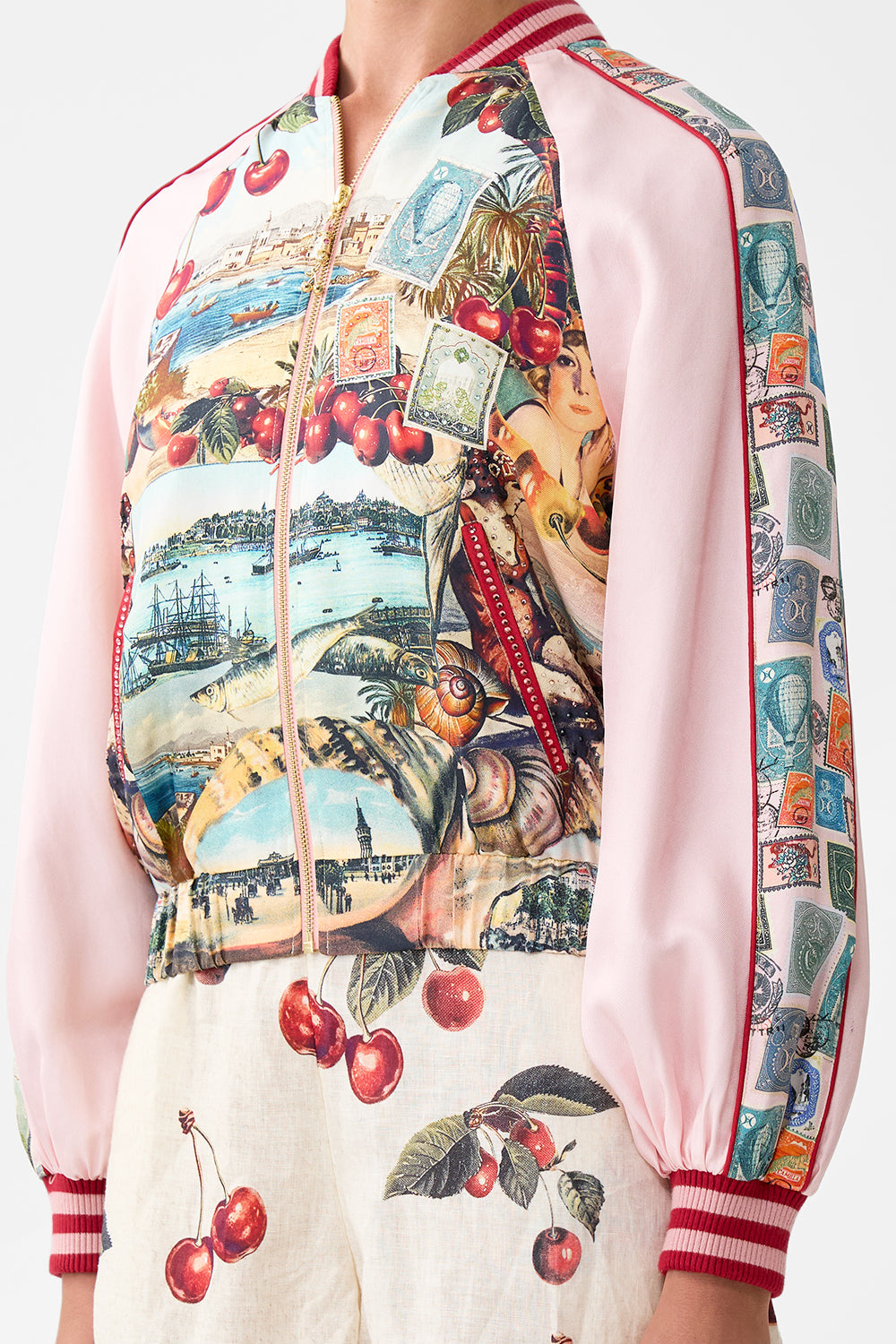 PANELLED SLEEVE BLOUSON BOMBER NOTES FROM THE ROAD