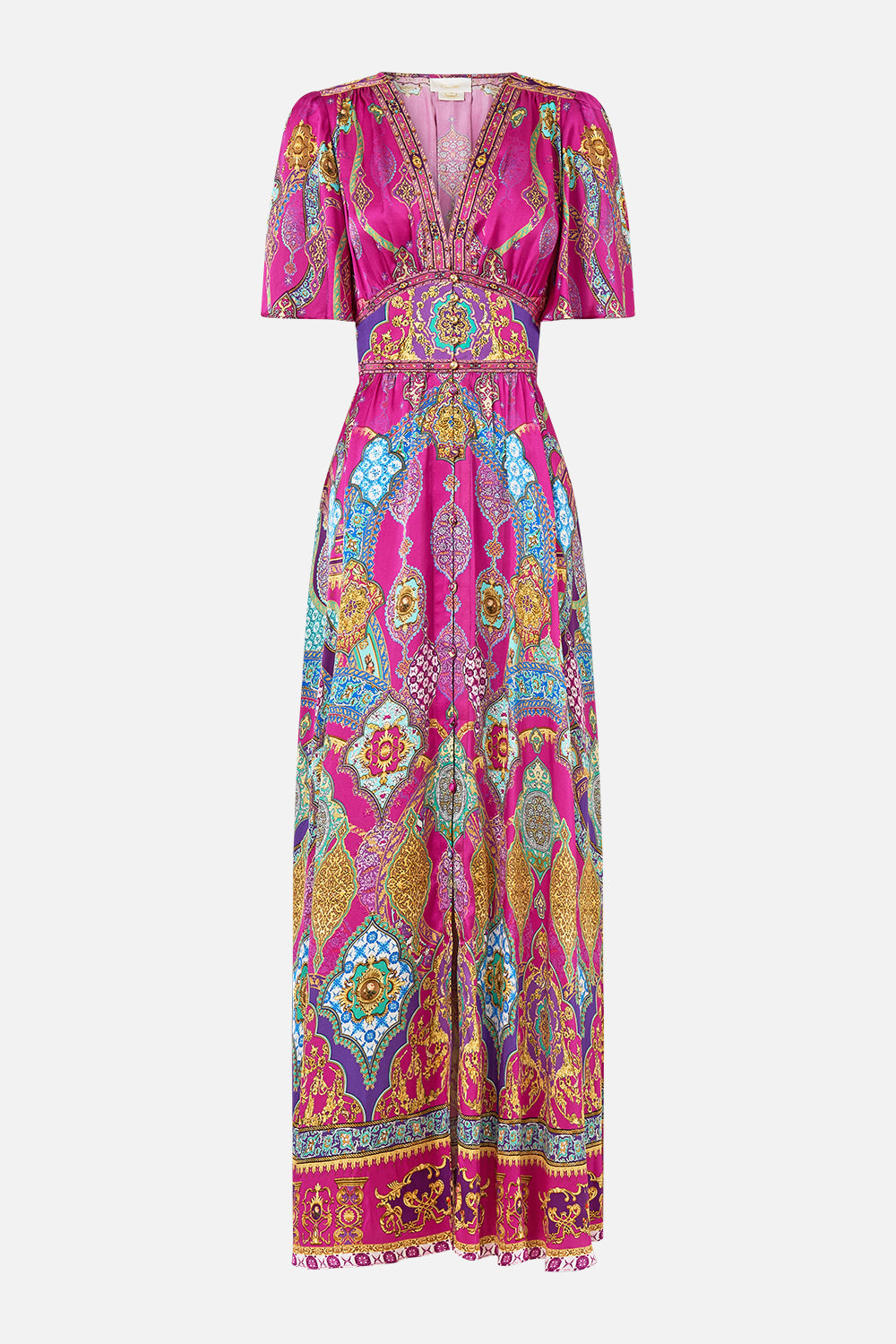 SHAPED WAISTBAND DRESS WITH FLUTTER SLEEVES CONCUBINES, SULTANS & COURTIERS