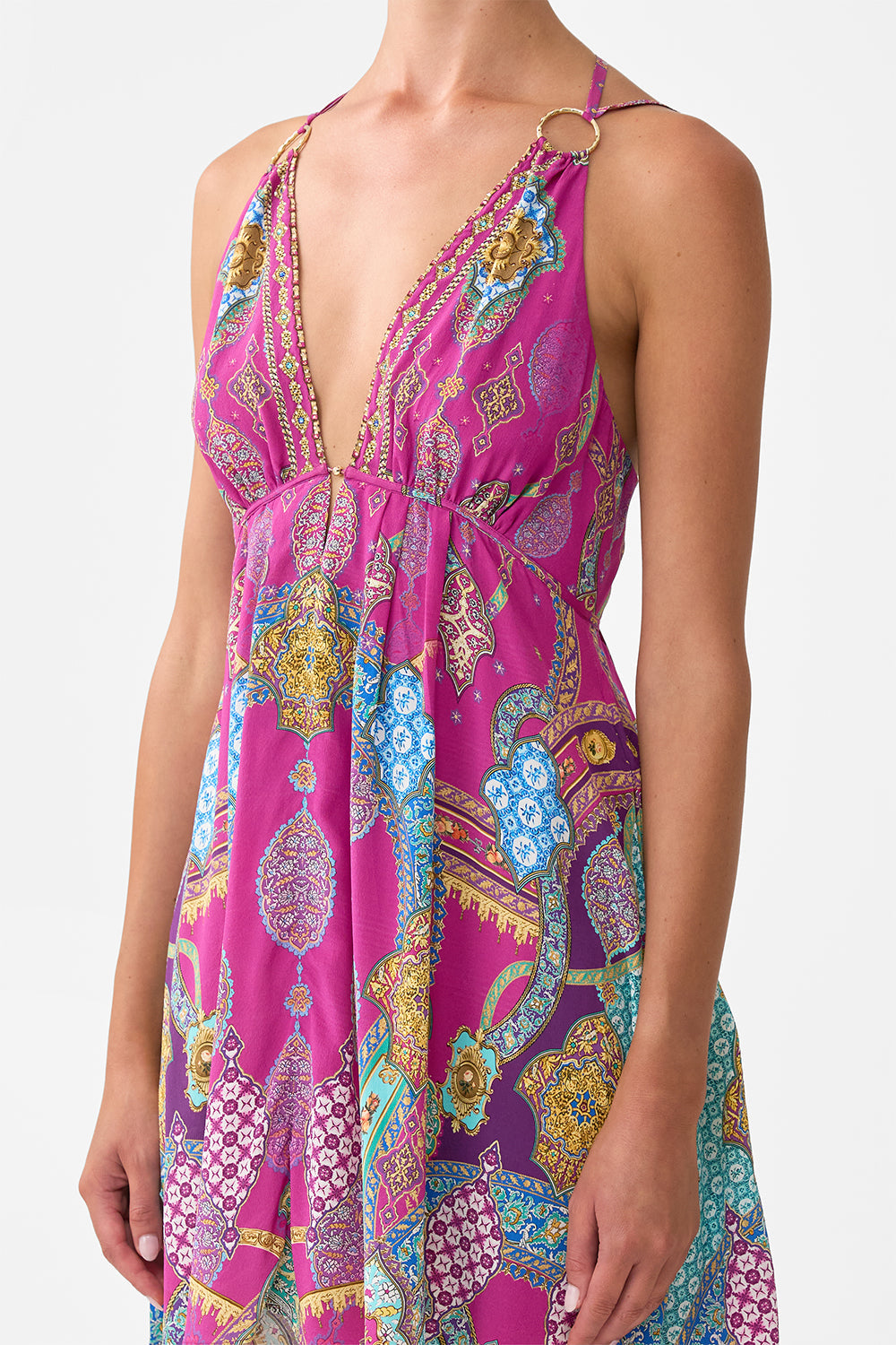 SHORT FLARED DRESS WITH HARDWARE CONCUBINES, SULTANS & COURTIERS