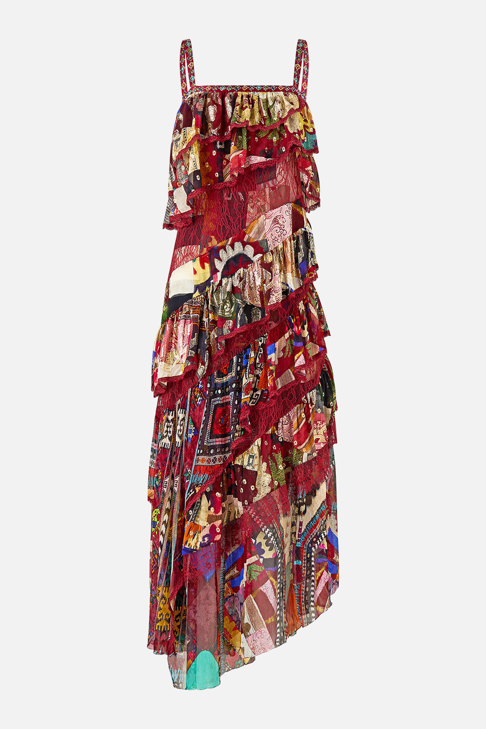 ASYMMETRIC SPLICED LACE DRESS PATCHWORK ALCHEMY