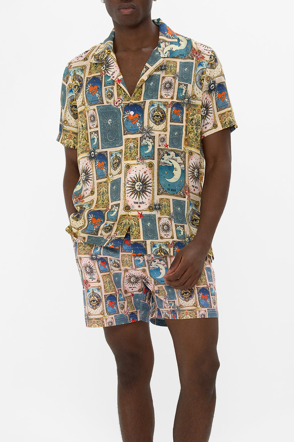 SHORT SLEEVE CAMP COLLARED SHIRT HOUSE OF HOROSCOPES