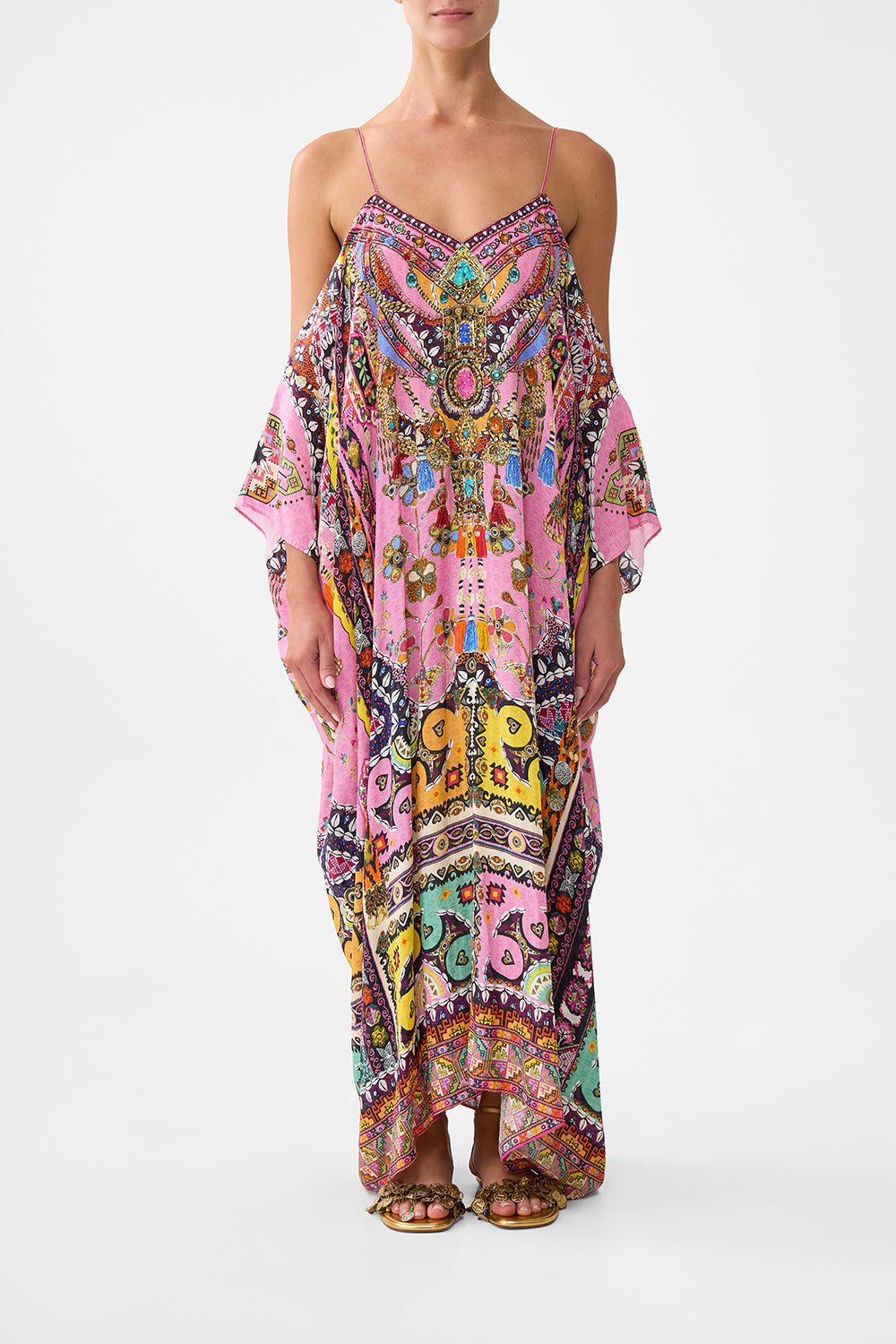 DROP SHOULDER STRAP KAFTAN PATCHWORK PANORAMA