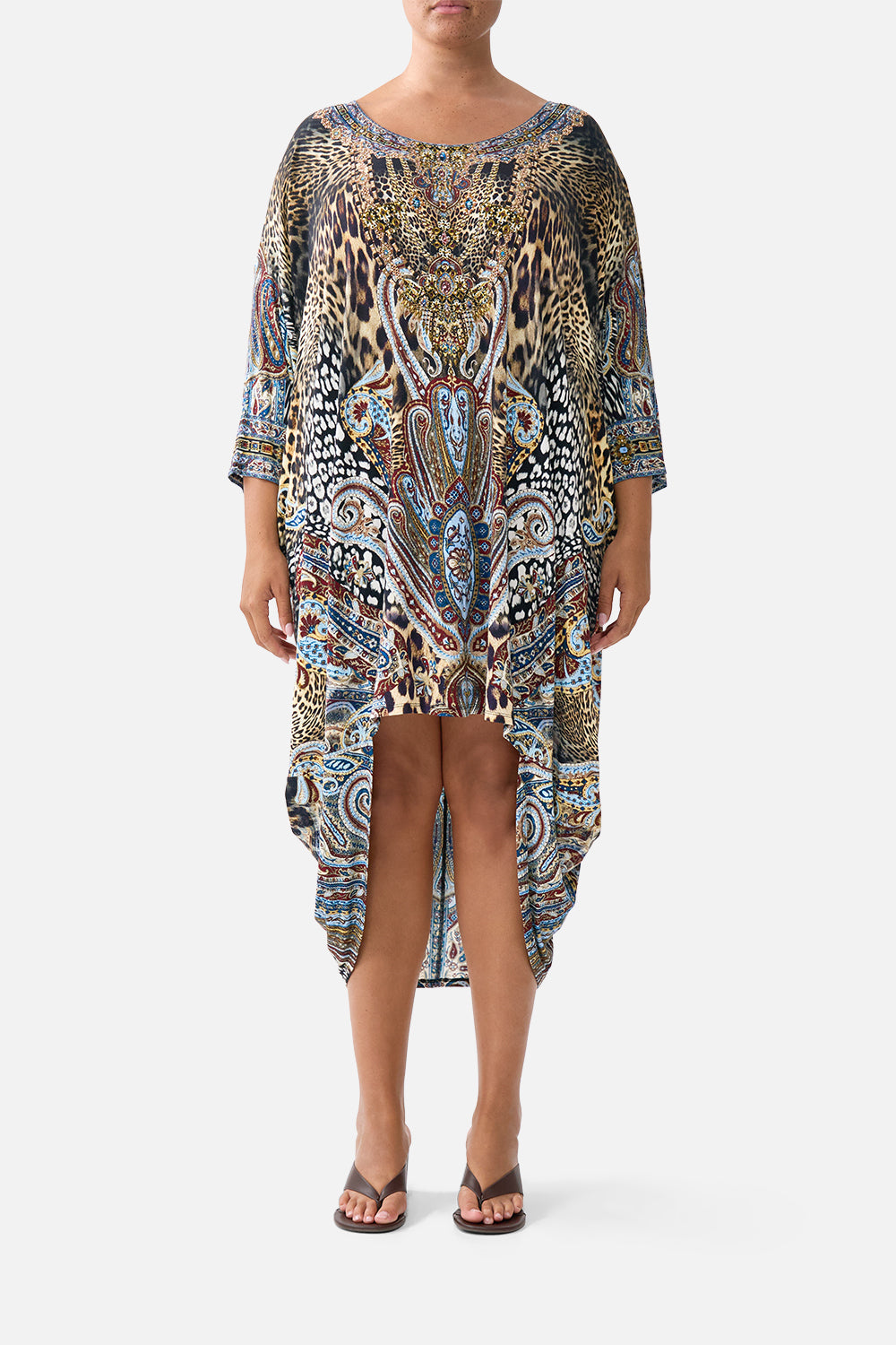 JERSEY SCOOP BACK HEM DRESS ISTANBUL ANIMALIA