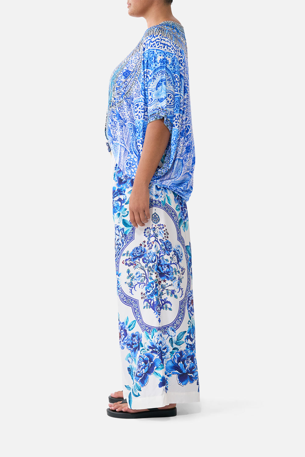 WIDE LEG WAISTED PANT A CERAMIC GARDEN