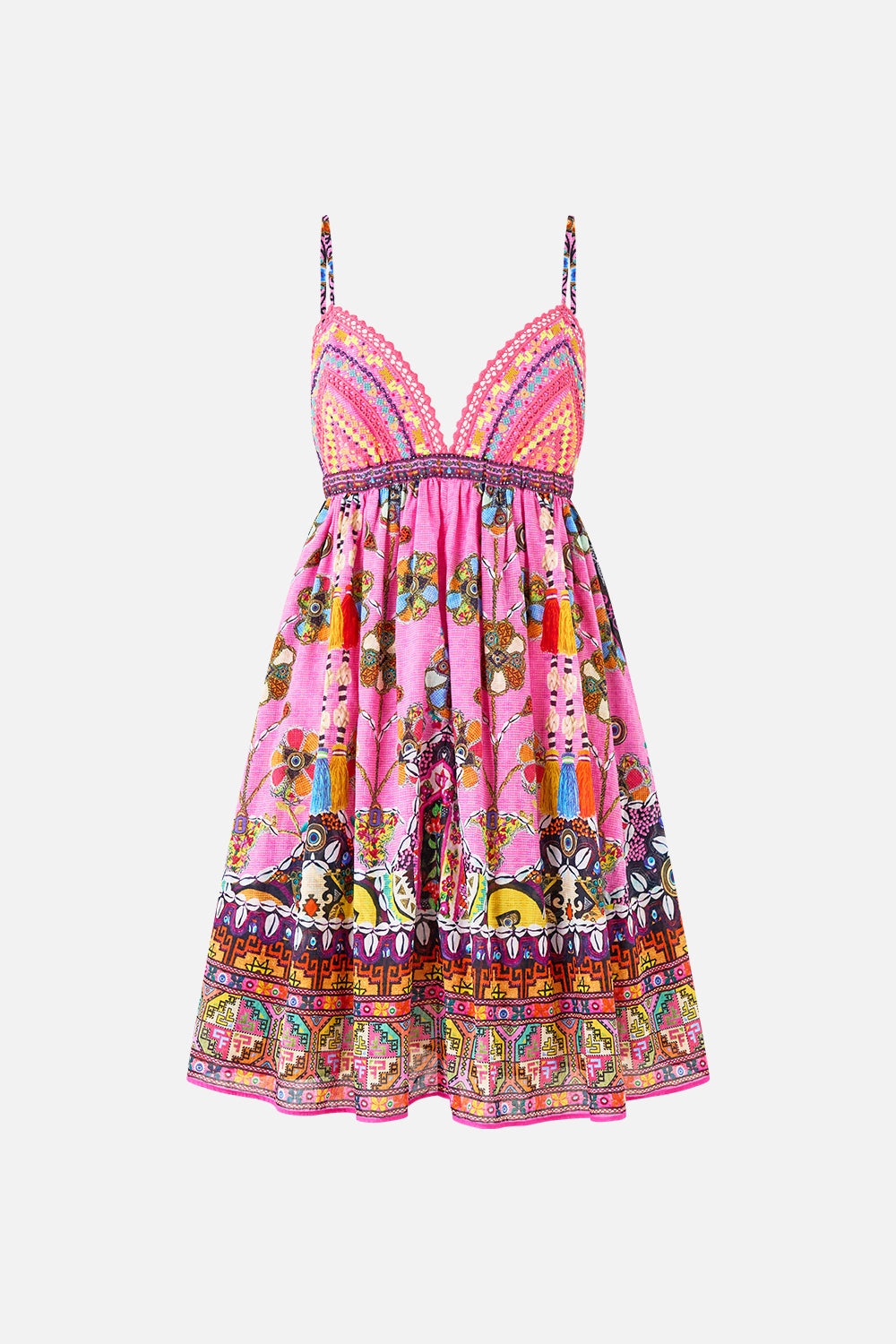 BRALETTE DETAIL SHORT DRESS PATCHWORK PANORAMA