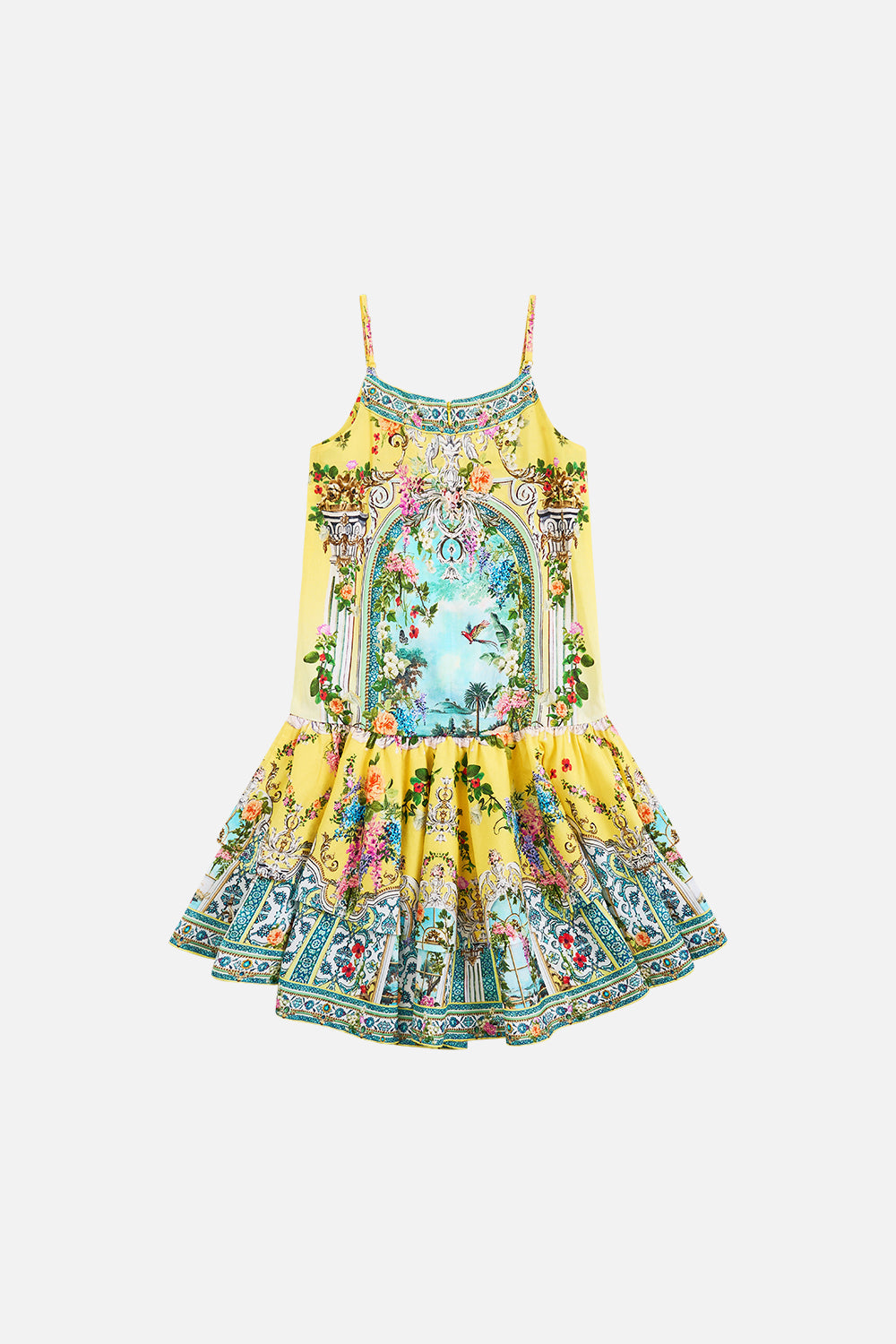 KIDS LAYERED HIGH LOW DRESS WITH DROP WAIST TALES OF TOPKAPI PALACE