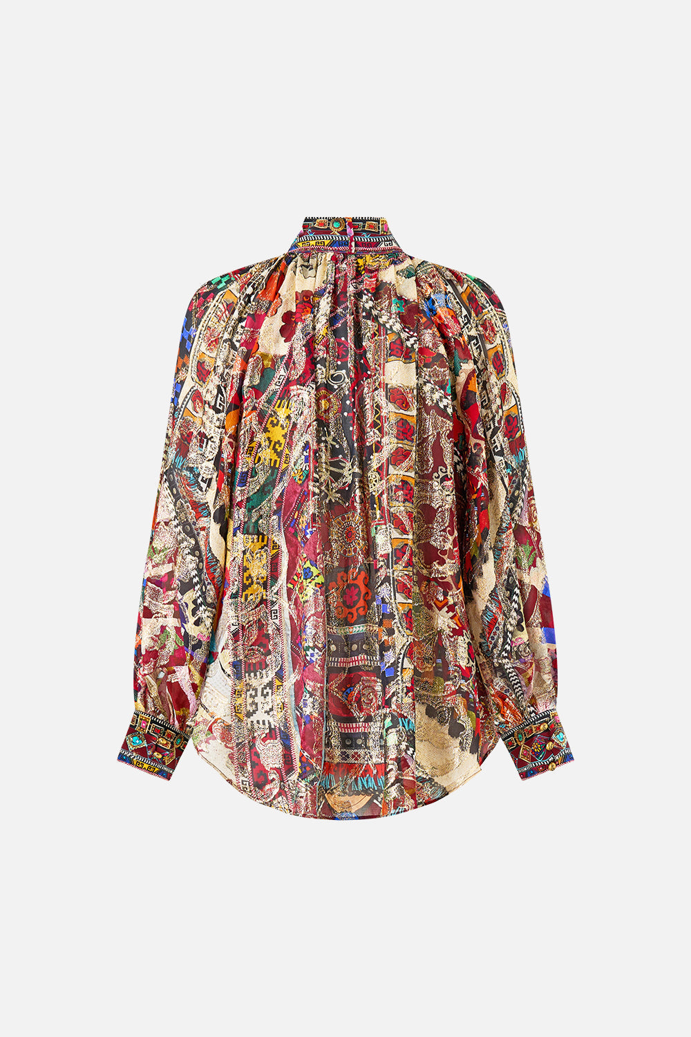 DETACHABLE PUSSY BOW RAGLAN BLOUSE PATCHWORK ALCHEMY