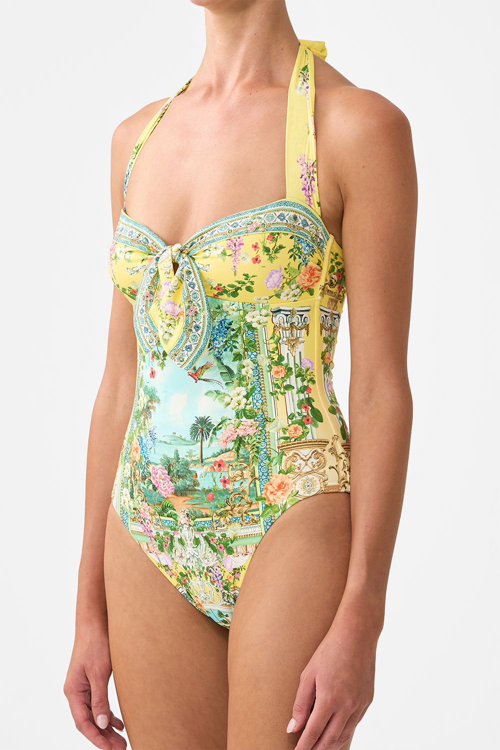 TIE FRONT HALTER ONE PIECE WITH GATHERED SIDES TALES OF TOPKAPI PALACE