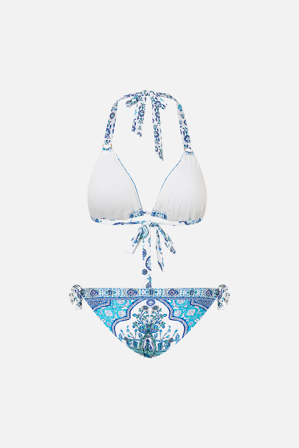 TRIANGLE BIKINI SET WITH TIE SIDES AND RING TRIMS ISNIK LULLABY