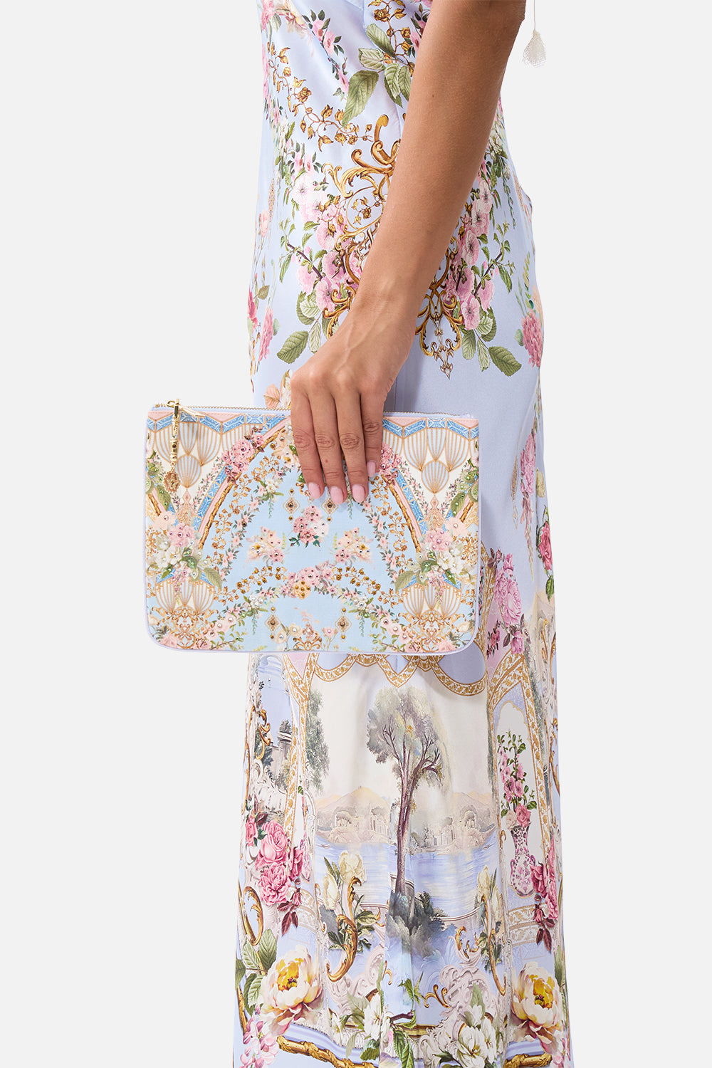 SMALL CANVAS CLUTCH TILED IN TIME