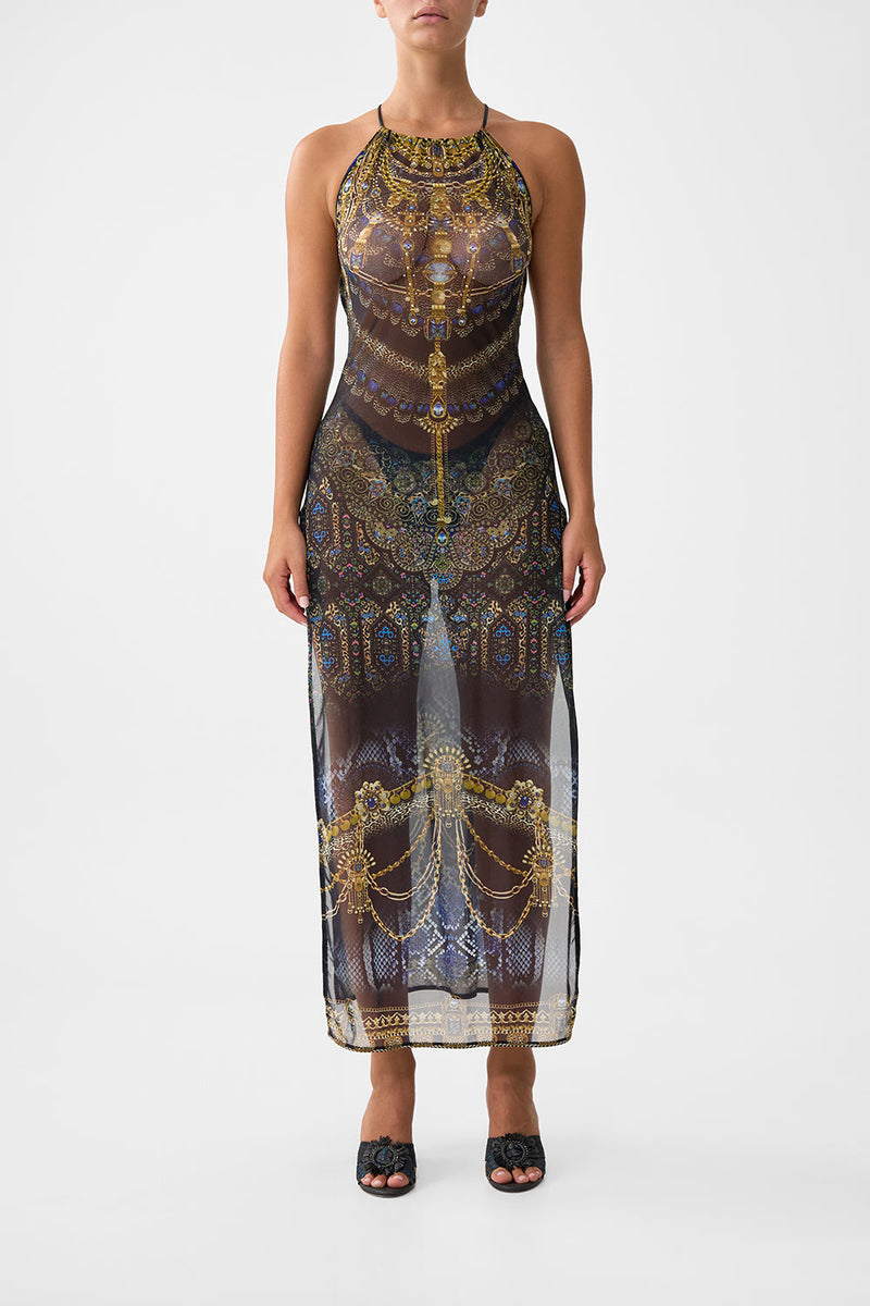 Song Of The Solstice High Neck Beach Maxi Dress With Tie Back | CAMILLA ...
