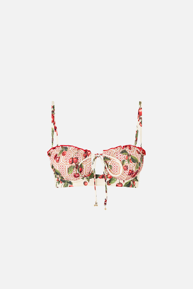 CAMILLA Women Ruched Cup Underwire One-Piece Swimsuit with Front Tie - Heirloom Empire