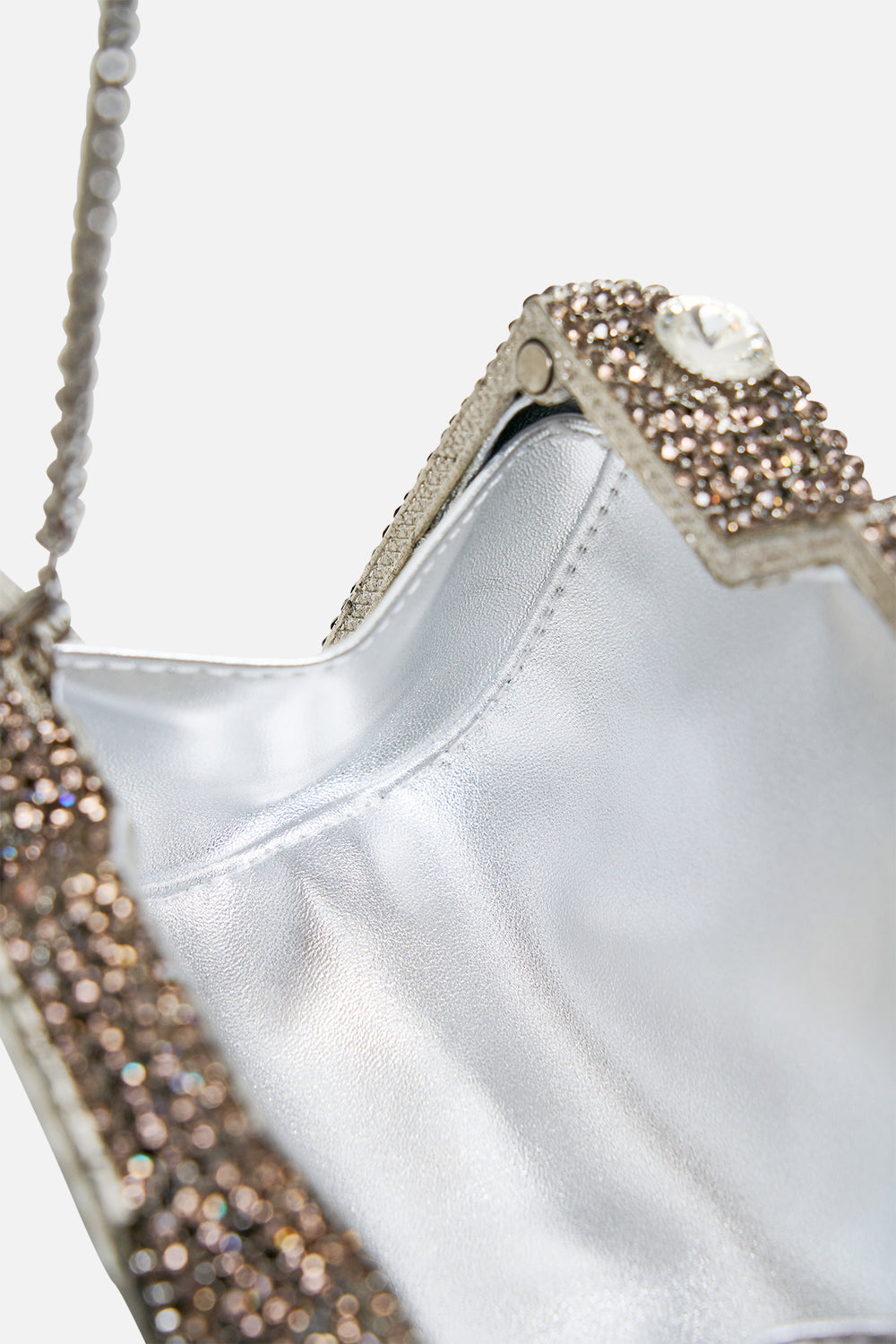 EMBELLISHED CRYSTAL CAMERA CLUTCH BAG CRYSTAL