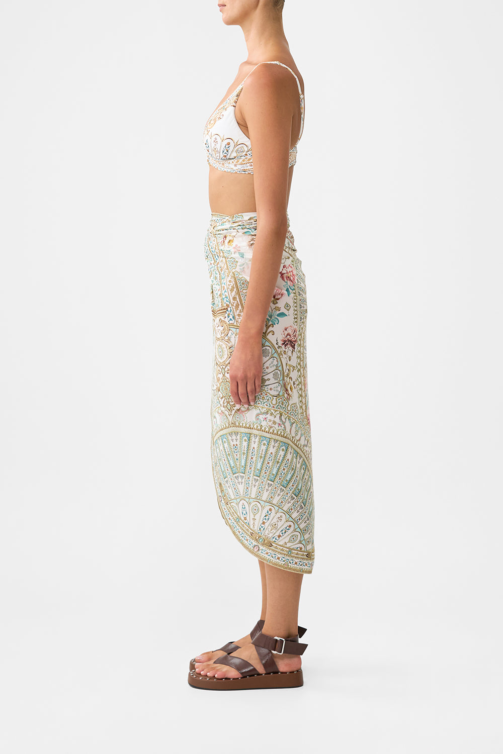 EYELET WRAP MAXI SARONG WITH TIE WAIST OTTOMAN DYNASTY