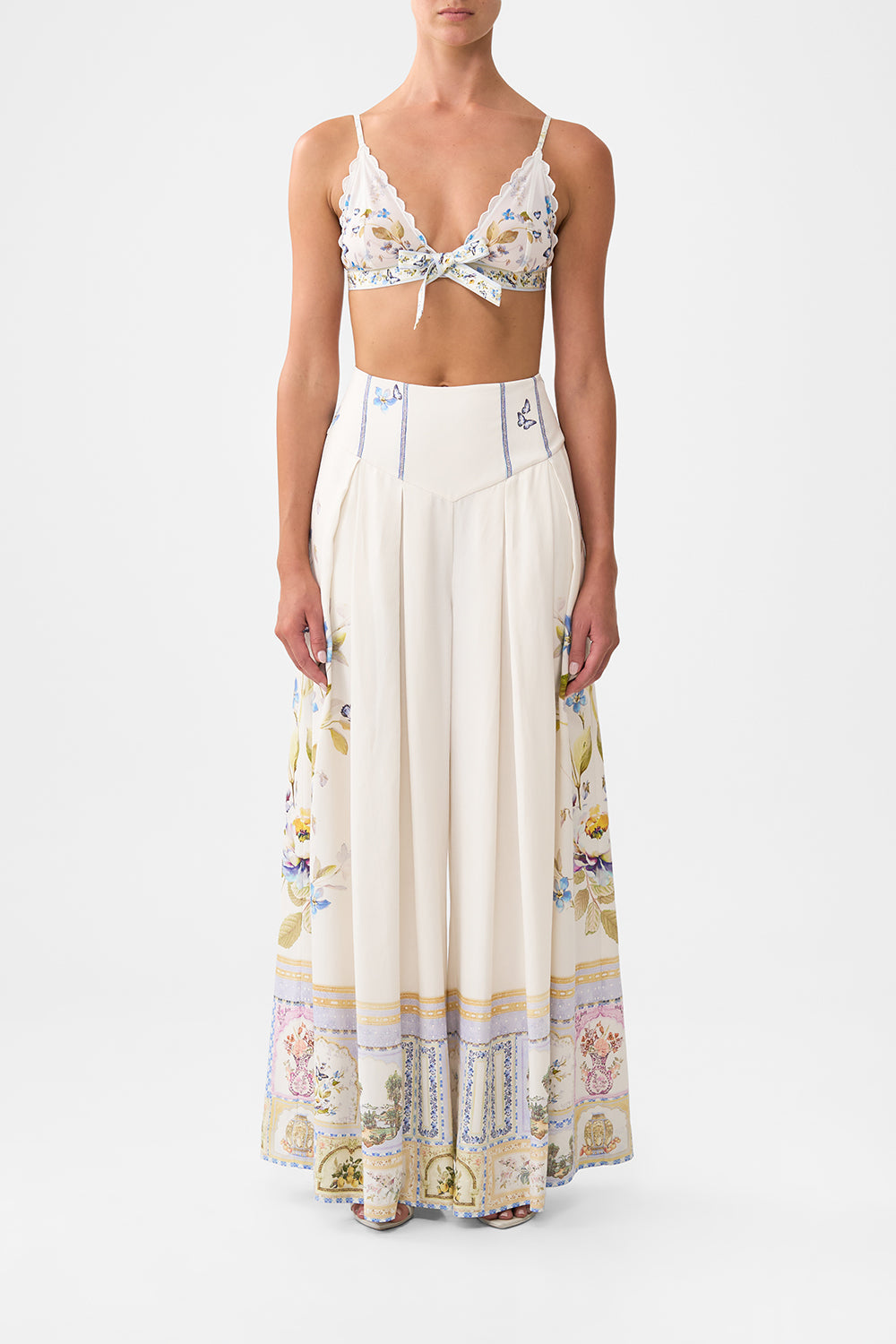 SCALLOPED EDGE TRIANGLE BRALETTE WITH BOW FRONT BOTANICAL BALLADS