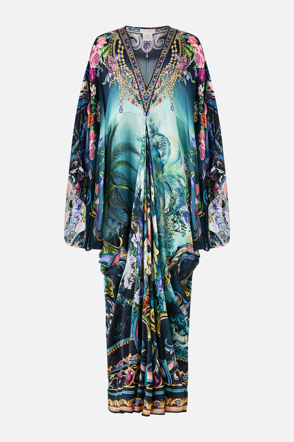 The CAMILLA T Shape Long Kaftan in our Basked In Baroque print.