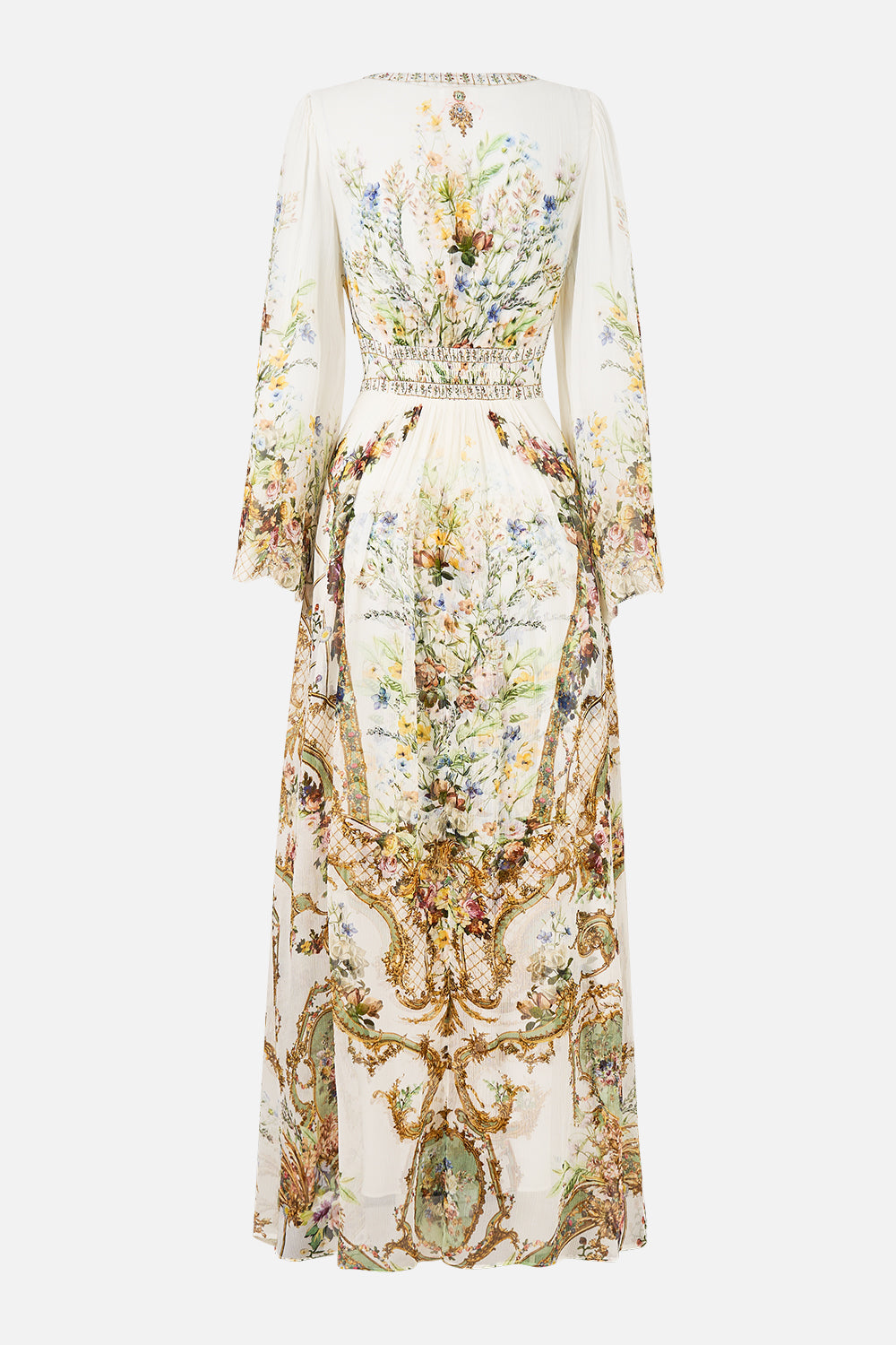 The CAMILLA Flared Sleeve Dress in our Dressing Room Drama print.